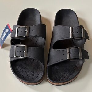 Black Double Buckle Sandals